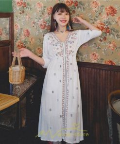 マキシ | ワンピース 膝下 カジュアル 上品 きれいめ 通勤 レディース 七分袖 体型カバー インスタ映え 撮影 個性的 クラシック 大人可愛い 高級感 普段使い 海外旅行