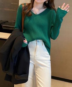 ニット・セーター | リブニットトップス レディースニットソー