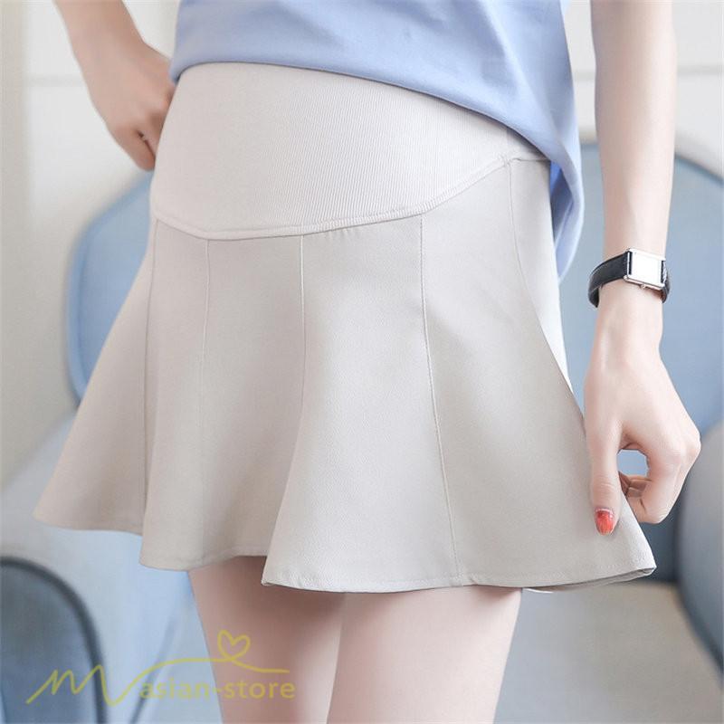 スカート | レディース マタニティショート丈 夏服 サマー おしゃれ 着痩せ 大きいサイズ ウエスト調整 大きいサイズ 上品 カジュアル 裏地付き