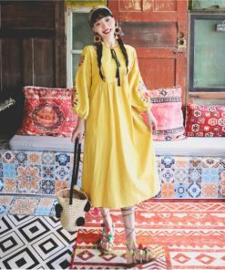 マキシ | ワンピース 夏秋 長袖 レディース ワンピ ロング 美シルエット ロングワンピ―ス 大人 花柄 刺繍 エスニック風 リゾート 綿麻 お出かけ リネン コットン 旅行