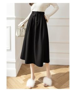 スカート | レディース ロング フレア Aライン 秋冬 ミモレ ハイウエスト 体型カバー キレイめ オシャレ フェミニン 可愛い お出かけ 着痩せ OL 通勤 通学