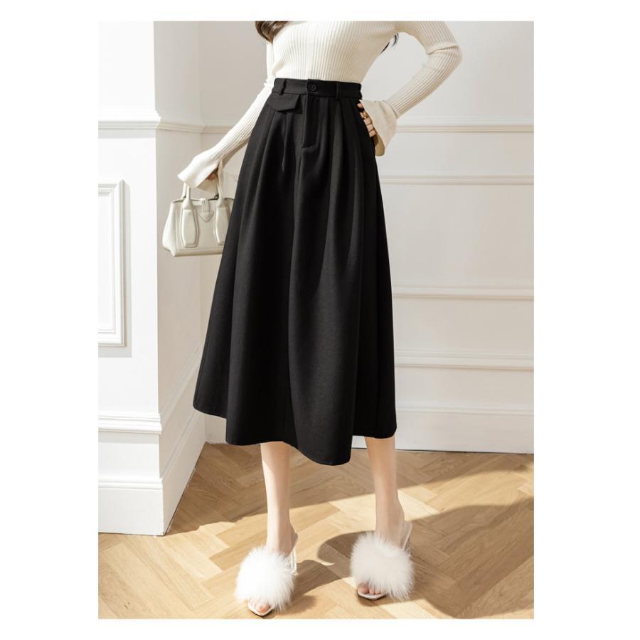 スカート | レディース ロング フレア Aライン 秋冬 ミモレ ハイウエスト 体型カバー キレイめ オシャレ フェミニン 可愛い お出かけ 着痩せ OL 通勤 通学