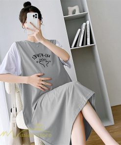 ワンピース | マタニティレディース 着痩せ 半袖 Aライン 大きいサイズ カジュアル 可愛い マタニティウェア 妊婦服 膝丈 産前産後 お出かけ 夏服