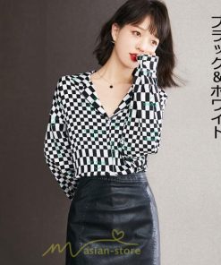シャツ・ブラウス | ブラウス レディース 長袖 50代 シャツ トップス シフォン チェック柄 きれい 40代 30代 20代 カジュアル お出かけ 食事会 デート お出かけ 女子会 通勤