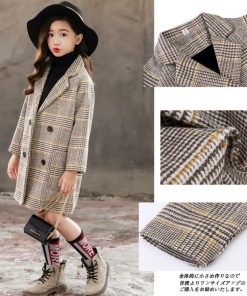 (子供)その他 | 新品 中学生 お出かけ 秋冬 キッズ 長袖 カジュアル 暖かい チェックコート 子供服 裏地付き 可愛い おしゃれ 女の子
