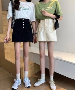 タイトスカート | ハイウエスト デニムスカート 着やせ レディース 韓国風 ミニスカート カジュアル 台形スカート おしゃれ【ネコ