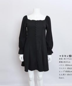 ワンピース | スクエアネック レディース黒
