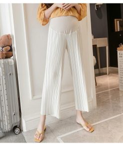 パンツ レギンス | マタニティワイドパンツ マタニティ服 プリーツパンツ ゆったり薄手 ボトムス 八分丈ズボン マタニティウェア 涼しい M L 柔らか アジャスター 3色 XXL XL