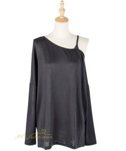 ｔシャツ・カットソー | 長袖Tシャツ レディース 秋物 フェイクTシャツ 切り替え カットソー ロングｔ 無地 肩出し ゆったり キャミソールTシャツ 長袖 Tシャツ 大きいサイズ 女性