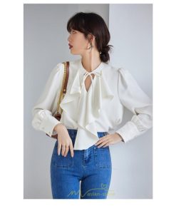 シャツ・ブラウス | ブラウス シャツ レディース 40代 上品 ブラウス きれいめ 通勤 OL ビジネス ゆったり 白 トップス 優雅 フェミニン シフォン 長袖 50代 20代 30代