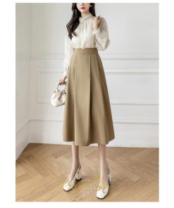 スカート | フレアレディース 秋 冬 秋冬 ミモレ丈 ロング丈 きれいめ 30代 40代 50代 着やせ 上品 脚長効果 Aライン 知的 通勤OL オシャレ