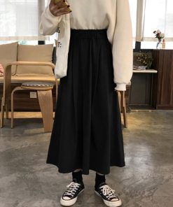 ロングスカート | Aライン フレアスカート黒