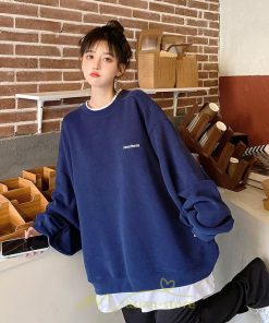 パーカー | トレーナー Tシャツ ロングT レディース トップス 切り替え 韓国 長袖 大きいサイズ おしゃれ オーバーサイズ 可愛い スウェット お出かけ ゆったり