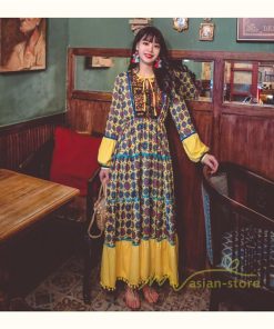 マキシ | ワンピース レディース 春夏 マキシワンピース 長袖ワンピース 綿麻 無地 Aライン フレアワンピース ハイウェスト エスニック ボヘミア風 ロング リゾート