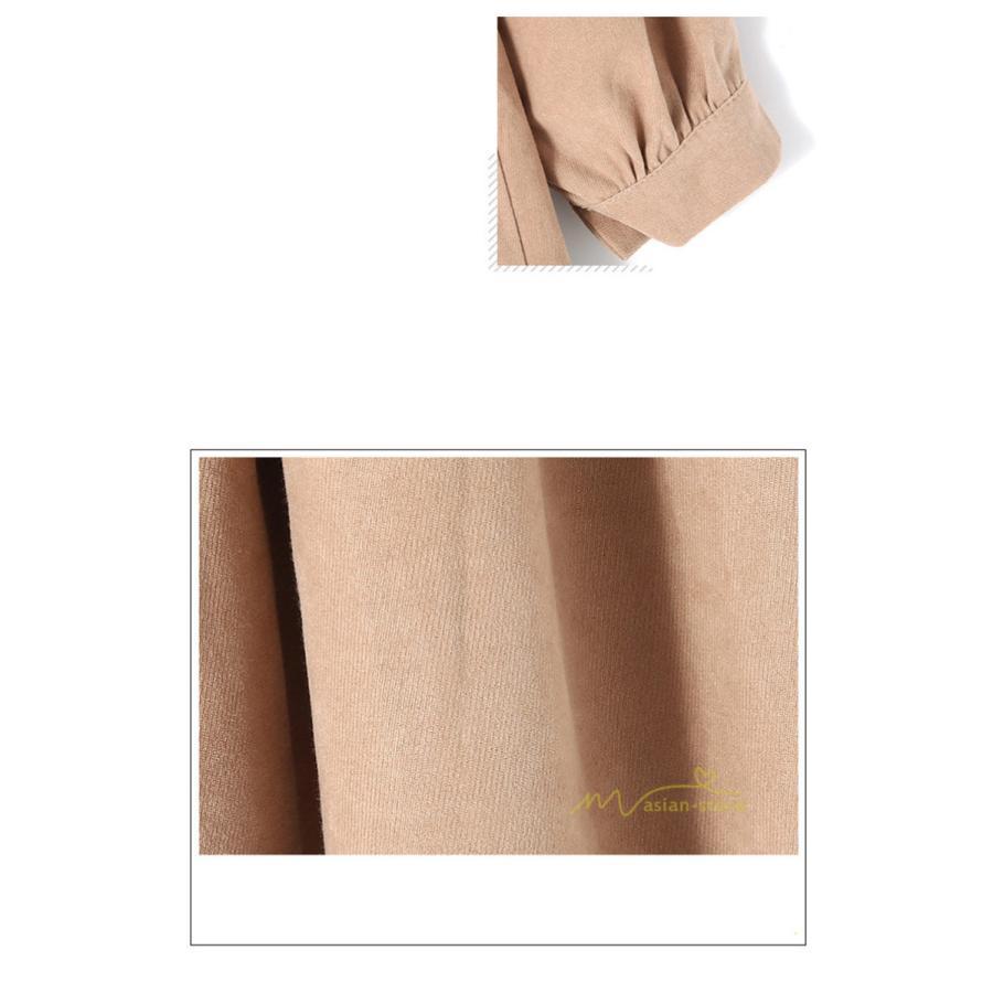 マキシ | ワンピース レディース 秋 冬 長袖 おしゃれ きれいめ フリル 可愛い 無地 ロング丈 ミモレ丈 ゆったり 2021 シンプル 秋新作 ゆったり 上品 カジュアル