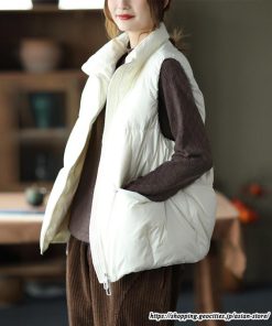 ベスト | ダウンレディース アウター 中綿スタンドカラー ジップアップ 秋冬 秋服 大人 防風防寒 ダウン 無地 トップス ベストアウター