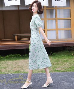 ミディアム | サマーワンピース レディース 着痩せ 半袖 花柄 ワンピース バックファスナー ワンピース 膝丈 ミディアムワンピース 上品 通勤通学 30代 上品 40代 お出かけ