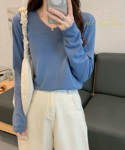 ｔシャツ・カットソー | 長袖Tシャツ インナー レディース インナーウェア 長袖 Tシャツ スリムインナー カットソー 2021 インナーTシャツ アンダーウェア 無地 Vネック