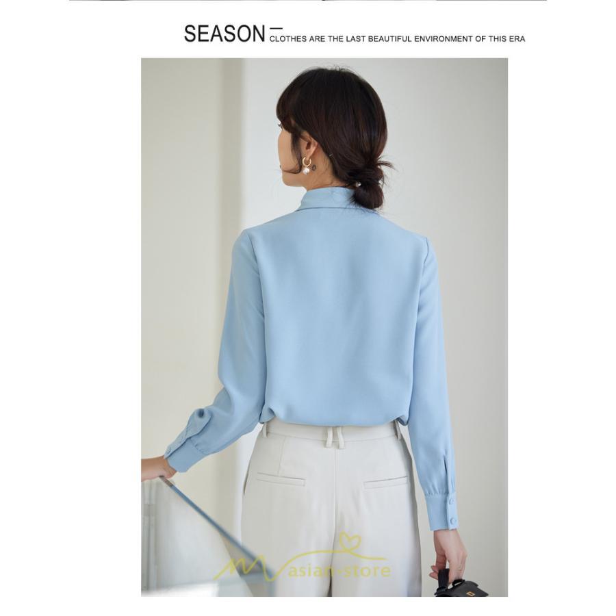 シャツ・ブラウス | ブラウス レディース 長袖 50代 白 シャツ ゆったり トップス きれいめ フォーマル 上品 フェミニン 青 高品質 40代 OL 通勤 フォーマル 20代 30代