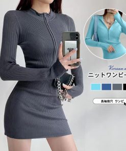 ワンピース | ニットタイト 長袖指穴 韓国