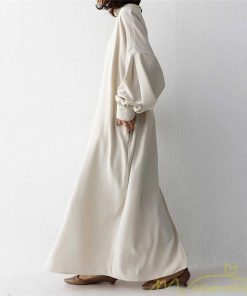 マキシ | 長袖ワンピース ロングワンピース シャツワンピース 羽織り レディース 2way パフスリーブ 大きいサイズ 秋物 送料無料 大人 ゆったり 50代60代 30代40代