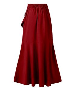 スカート | ロングマーメイドフレアセクシーウエストゴム ハイウエスト 無地 フェミニン ママ パーティー 二次会 ダンス お呼ばれ