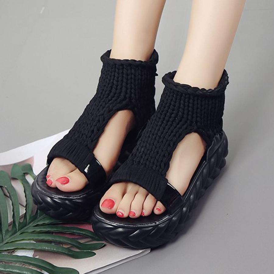 サンダル | レディース 厚底 メッシュ スポーツソックス 通気性 ニット歩きやすい
