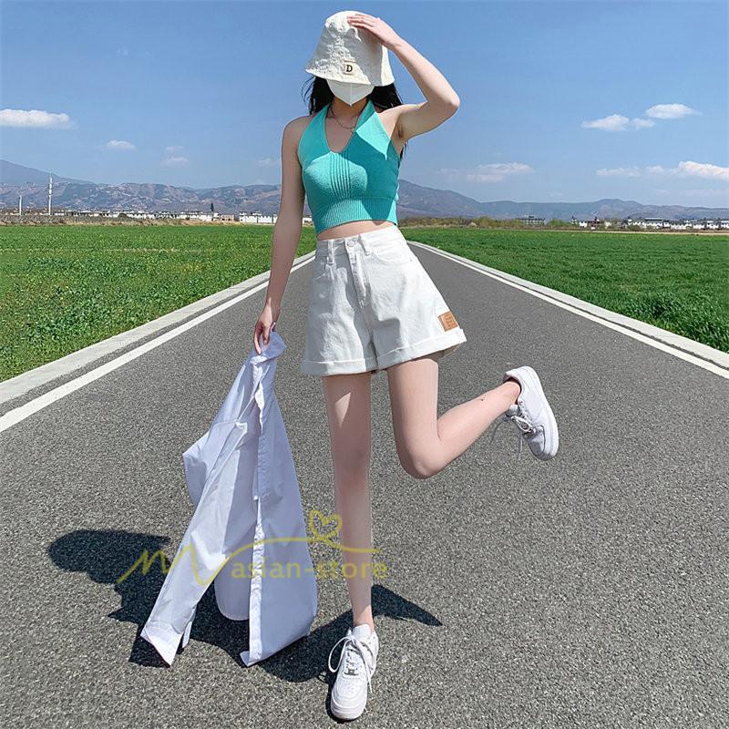 ショートパンツ | ゆったり Aライン デニム デニムパンツ ショートデニム ショーパン 短パン レディース ショート丈 ボトムス ロールアップショートパンツ パンツ