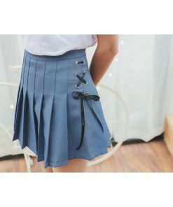スカート | プリーツミニサマー夏服 リボン付き 可愛い 裏地付き 安全性 女の子
