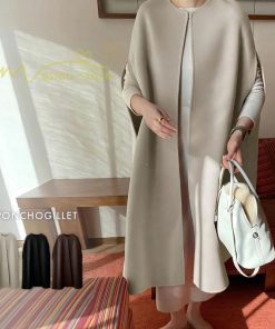 ベスト | ジレ 秋冬 レディース ベストコート ドロップショルダー 秋物 ロング丈 羽織り カーディガン ノーカラー 黒 ゆったり アウター 無地 大人 温かみ