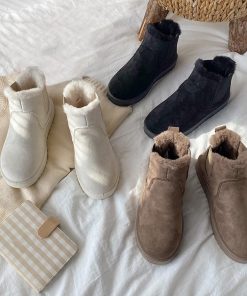 ムートンブーツ | 痛くない 人気 もこもこ モカシン 暖かい 裏起毛 レディース ブーツ 防寒 冬靴