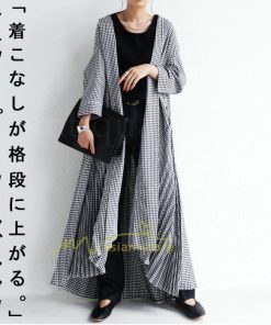 マキシ | ワンピース レディース ワンピ おしゃれ きれいめ 40代 50代 ロング丈 着痩せ 長袖 ゆったり 体型カバー カジュアル 20代30代 送料無料 カーディガン チェック柄