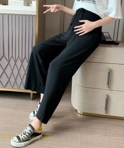 パンツ レギンス | ワイドパンツ マタニティウェア 妊婦服 サマーパンツ 着痩せ 上品 無地 マタニティパンツ 大きいサイズ サマー 夏服 お出かけ 日常感 妊婦服 産前 ウエストゴム