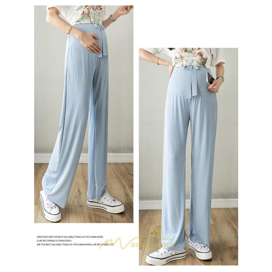 パンツ レギンス | 夏マタニティパンツ ワイドパンツ 涼感 ひんやり ウエストゴム 産前産後 妊婦 妊娠 無地 お腹包む 柔らか 夏パンツ 落ち感 マタニティ ママ ゆったり