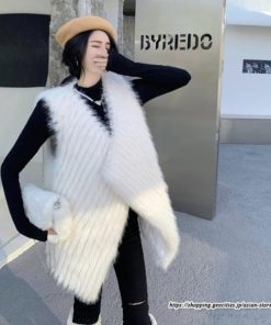 ベスト | ボリュームフェイクファーファー毛皮レディース 冬 フェイクファー 毛皮コート アウター ノースリーブ ふわふわ 前開き 秋冬 ジレ