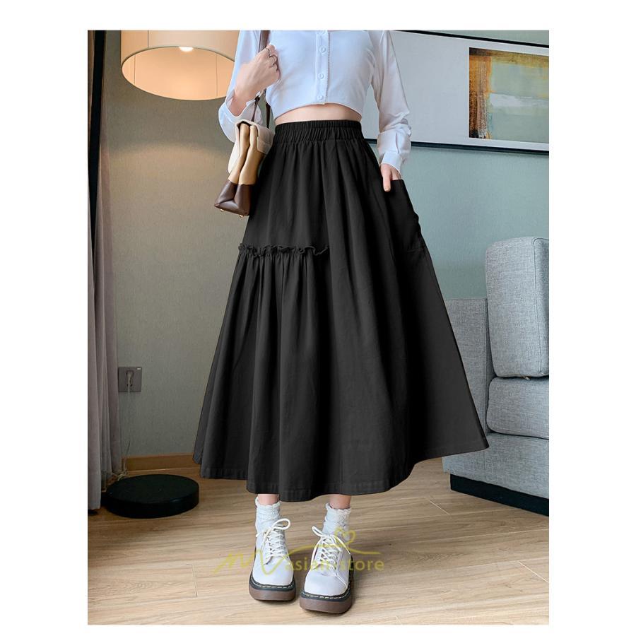 スカート | フレアロング レディース ボトムス ロングAライン ミモレ丈 かっこいい ハイウエスト オシャレ キレイめ 着痩せ