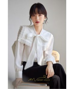 シャツ・ブラウス | ブラウス レディース 長袖 50代 白 シャツ ゆったり トップス きれいめ フォーマル 上品 フェミニン 高品質 20代 40代 OL 蝶結び お出かけ 30代 通勤