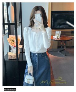 tシャツ・カットソー | ショート丈Tシャツ レディース 長袖Tシャツ カットソー タイト スリム 無地 トップス 綿 秋物 可愛い 小さい 通学通勤 20代30代 インナー 綿Tシャツ