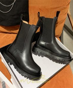 ミドルブーツ | ブーツ レディース グランドトゥ サイドゴア 裏起毛 痛くない 履きやすい 柔らかい 滑らない 通勤 通学 オフィス 美脚 2022新作 OL アウトドア