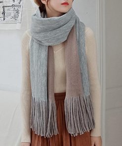 マフラー | フリンジレディース リバーシブル 大判 秋冬 厚手無地 ストール かわいい リバーシブル