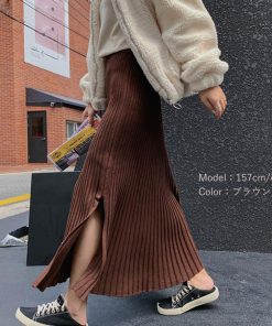 フレアスカート | ニットスカート レディース ハイウエスト フレアスカート