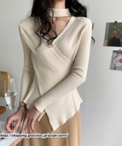 ニット・セーター | カットソー ニット レディース リブニット 長袖 秋冬 春 トップス スリム ストレッチ インナー 無地 長袖ニット 長袖カットソー プルオーバー 通学通勤 着痩せ