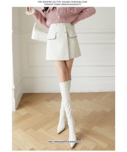 スカート | ミニレディース Aライン タイト ショート丈 キュロットラシャ 暖か カジュアル お出かけ 韓国風 2022秋冬 着回し 通勤 新作