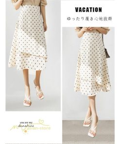 スカート | ロング 水玉 春夏 Aラインエレガント レディース 40代 ハイウェストボトムス 大人 通勤OL 体型カバー 20代 オシャレ30代 50代