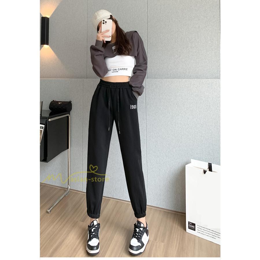 チノ・テーパード・ジョガー・スキニーパン | パンツ テーパードパンツ レディース ロング丈 秋冬コーデ スウェットパンツ カジュアル 刺繍 ロングパンツ 着痩せ ウエストゴム 大きいサイズ シンプル