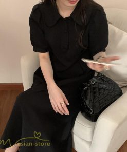 マキシ | ワンピース レディース 半袖 シャツワンピース ロングワンピース 無地 半袖ワンピース シンプル 春 夏 秋 グレー かわいい ブラック フリーサイズ 2色