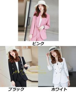 パンツスーツ | スーツ レディース ビジネス リクルート ビジネス OL テーラード 春秋 2点セット セットアップ オフィス 通勤 就活 事務服 面接 夏作 カジュアル