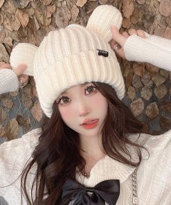ニット帽 | くま耳レディース帽子 韓国風