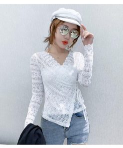 ｔシャツ・カットソー | ブラウス レース トップス Vネック 総レース 長袖 総花柄 レディース オフィス カットソー 透け感 エレガント 大人 重ね着 インナー きれいめ セクシー 春秋