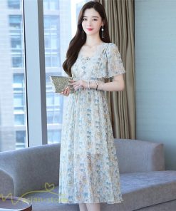 ミディアム | Aラインワンピース レディース 着痩せ ワンピース 花柄 エレガント おしゃれ 大きいサイズ 夏新作 サマーワンピース 上品 40代 20代 カジュアル 30代 日常感